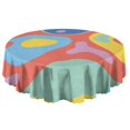 thumbnail image 5 of 60 Inch Round Lace Tablecloth Water Resistant Washable, Tropical Leaf Print, 5 of 5