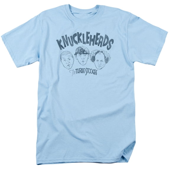 Three Stooges Knuckleheads S/S Adult 18/1 T-Shirt Light Blue