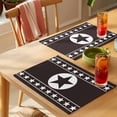 thumbnail image 4 of Western Texas Star Placemats Set&nbsp;of&nbsp;12 Vintage Simple Brown White Stars Brown Heat Insulation Washable Place Mats, Non-Slip Table Mats for Dining Table Party Kitchen Decor,13x19 Inch, 4 of 9