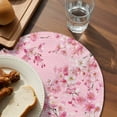 thumbnail image 3 of Spring Peaches Round 13 Inch Placemats Set of 4, Botanical Blossom Flowers Branches HeatResistant Non Slip Place Mats for Dining Table, Wipeable Braided Kitchen Table Mats for Housewarming, 3 of 9