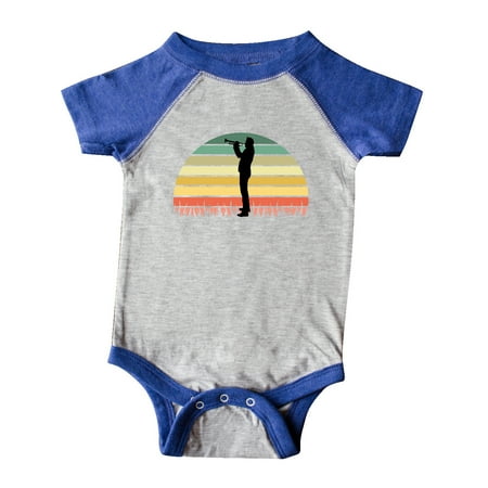 

Inktastic Trumpet Player Gift Retro Sunset Gift Baby Boy Bodysuit