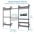 thumbnail image 5 of Timate F3 Heavy Duty Wall Mounted Garment Rack, Industrial Pipe Closet System with Adjustable Shelves, Expandable Storage Wardrobe for Walk-in Closets, Black, 5 of 9