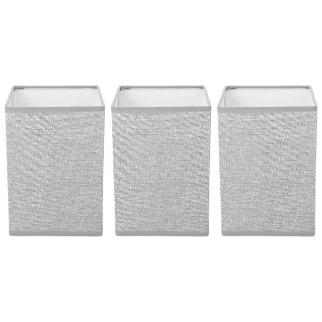 3 Pcs Abat-Jours Carrés Texture Lin Abat-Jour Lampe de Table pour la Maison