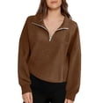 thumbnail image 2 of Half Zip Pullover Sweatshirt For Women Long Sleeve Casual Pullover Fleece Sweatshirt For Women Soft Sweatshirt 1/4 Zip, 2 of 6