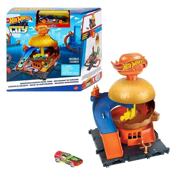 Pista de Juguete Hot Wheels City Tienda de Hamburguesas