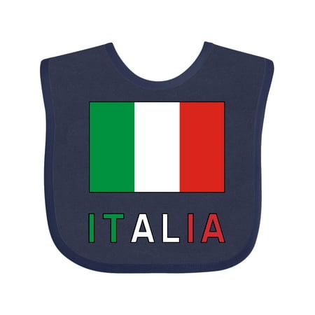 

Inktastic Italy Flag & Italia - Black Border Gift Baby Boy or Baby Girl Bib
