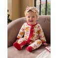 thumbnail image 4 of Cjfdfy Newborn Baby Girl Boy Christmas Footed Romper Christmas Tree Gingerbread Ribbed Knit Long Sleeve Footed Jumpsuit Headband Infant Cute My First Christmas Fall Winter Outfit  0-9M, 4 of 8