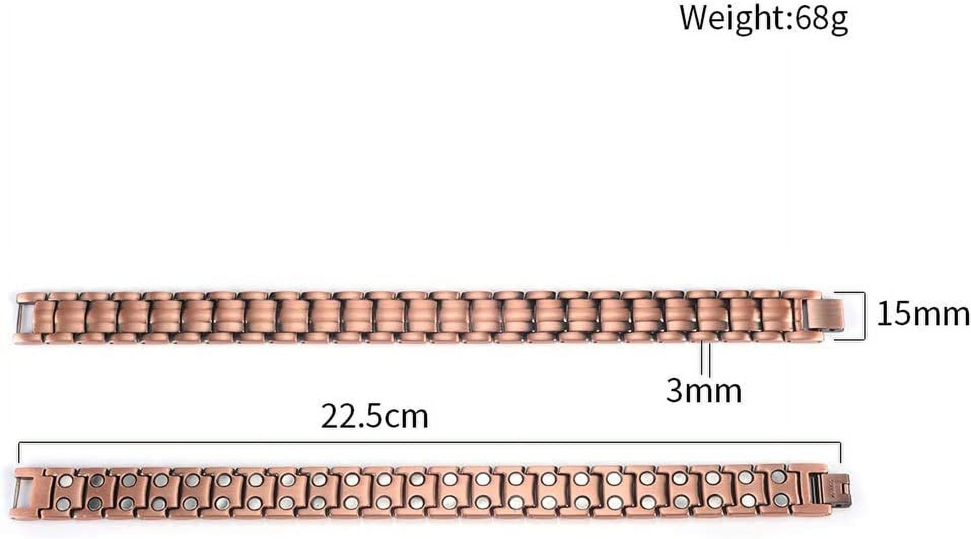 Wollet 2PCS Copper Magnetic Bracelets for Women Men Magnets Couple Bracelets Valentine's Day Gift