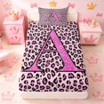 thumbnail image 4 of meiyoeat Glitter Leopard Print Letter A Twin Sheet Sets, Girls Teens, Pink Sparkle Monogrammed Bedding, 3 Pieces, 1 Flat Sheet, 1 Fitted Sheet and 1 Pillowcase, 4 of 6