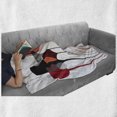 thumbnail image 6 of Wine Soft Flannel Fleece Throw Blanket, Abstract Drink Glasses Silhouettes Dots Alcohol Theme Modern, Cozy Plush for Indoor and Outdoor Use, 50" x 60", Red Grey Black, by Ambesonne, 6 of 6