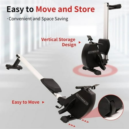 Magnetic Rowing Machines for Home, Foldable Rowing Machine with 8-Level, Compact Row Saves 20% Space, 264 LBS Load Capacity