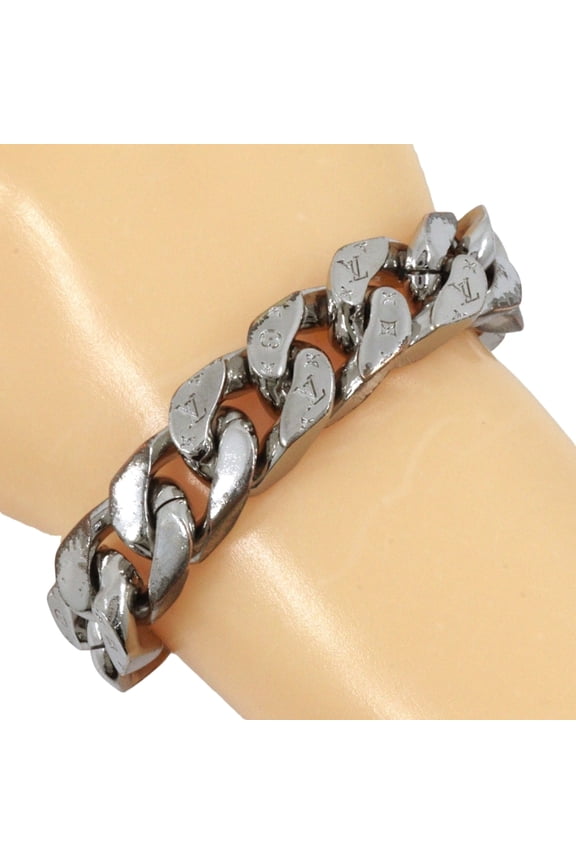 Pre-Owned Louis Vuitton LV Chain Links Bracelet, Silver, M69989, Metal, LE0291, Approx. 78.7g,...