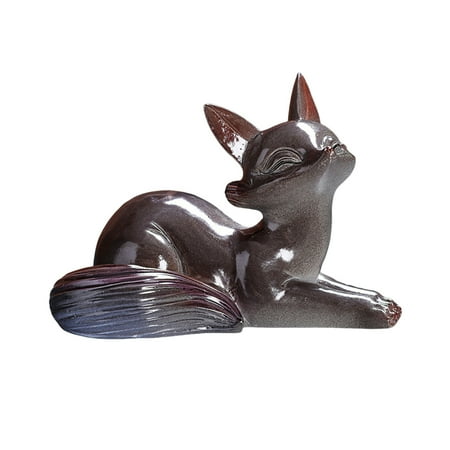 

Hzsb Tea Pet Color Changing Fox Resin Handcrafted Lucky Feng Shui Decoration with Hot Water Good Luck Symbol Teatable Teahouse Ornament