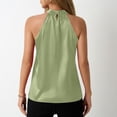 thumbnail image 6 of XFLWAM Womens Silk Satin Halter Tank Tops Casual Sleeveless Mock Neck Top Summer Curved Hem Dressy Blouse Shirt, 6 of 8