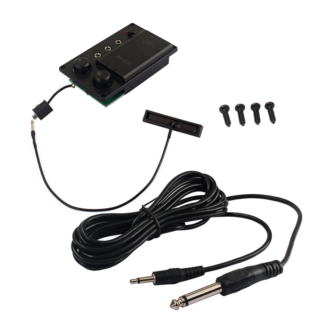 OUNONA 1Set Piezo Violin Pickup Eq Preamp Black Silent Sound Field Adjust Accessory