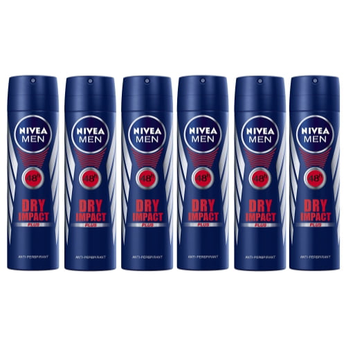 Brig werper Blokkeren Nivea Men Anti-Perspirant Deodorant Spray, Dry Impact, 150 Ml / 5.07 Oz  (Pack of 6) - Walmart.com