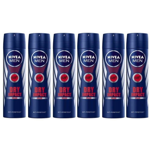 Nivea Men AntiPerspirant Deodorant Spray, Dry Impact, 150 Ml / 5.07 Oz