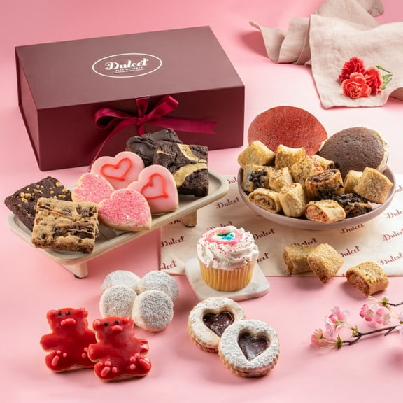 Dulcet Gift Baskets Ultimate Deluxe Valentine's Day Gourmet Cookie & Pastry Dessert Gift