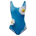 thumbnail image 3 of Gubotare Womens One Piece Swimwear Ruffle Bathing Suits with UPF 50+,Blue S, 3 of 4