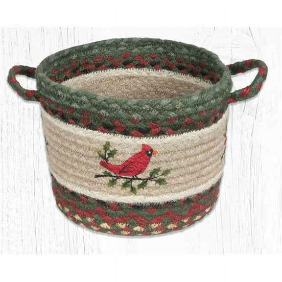 Capitol Importing 38-UBPSM025HC 9 x 7 in. Holly Cardinals Printed Utility Basket