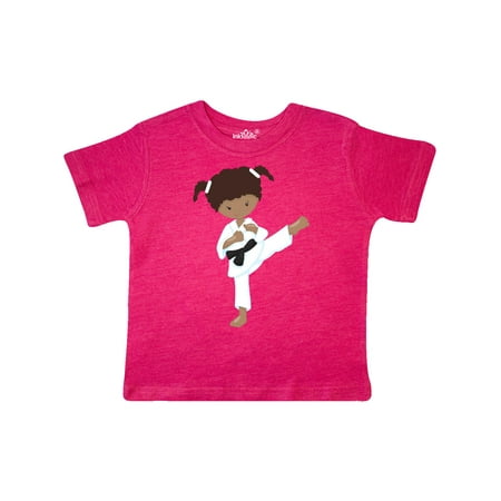 

Inktastic African American Girl Karate Pose Black Belt Gift Toddler Toddler Girl T-Shirt