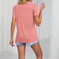 thumbnail image 3 of Tops for Women Trendy Suits Women Large T Shirts Ladies Silk Tops Memory Foam Womens Christmas Dress Blouse 7 Shirt Fitted Shirt Loose Fitting Athletic Shirts Rayon Work Work Clothes Wome Pink L, 3 of 4