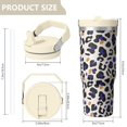 thumbnail image 4 of Leopard Print 30oz Handheld Travel Tumbler with Handle – Double Wall Stainless Steel Insulated Cup, Flip Straw Lid, Leak-Proof & BPA-Free for Hot and Cold Drinks – Durable Coffee & Juice Mug Black, 4 of 6