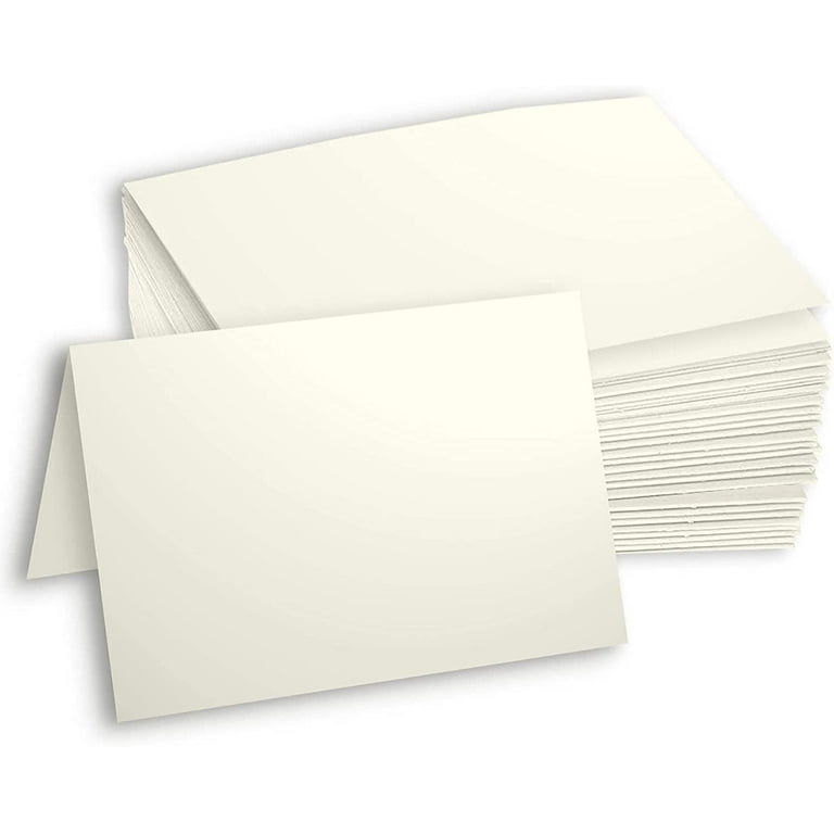 Hamilco Card Stock Folded Blank Cards 5 1/2 x 8 1/2 - Scored White  Cardstock Paper 80lb Cover - 100 Pack