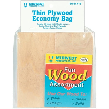 Midwest Products Wood Assortment Economy Bag, Thin Plywood
