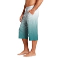 thumbnail image 5 of Mens Swim Trunks Men's Gradient Print Casual Drawstring Cropped Capri Pants Summer Swim Trunks Beach Shorts with Elastic Waist Resort Style for Vacation Spring Travel White 3XL, 5 of 9