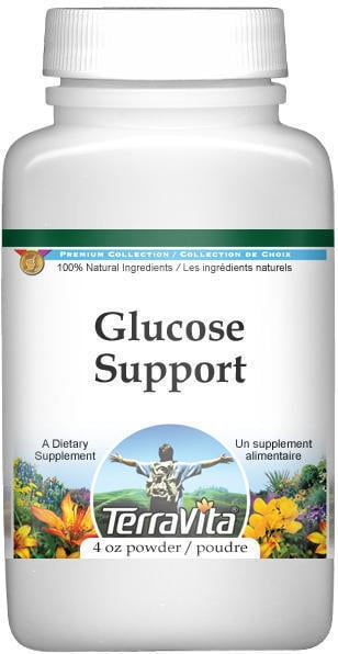 TerraVita Glucose Support Powder - Kidney Bean, Olive Leaf and Bilberry, (4 oz, 1-Pack, Zin: 512074)