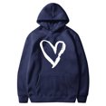 thumbnail image 5 of Lmnyox Women's Long Sleeve Sweatshirts Oversized Heart Print Hooded Sweatshirt with Pocket Valentine's Day Clothes, 5 of 5