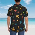 thumbnail image 6 of Colored Air Planes Hawaiian Shirts For Men, Summer Short-Sleeve Relaxed-Fit Button-Down Shirts Large, 6 of 9