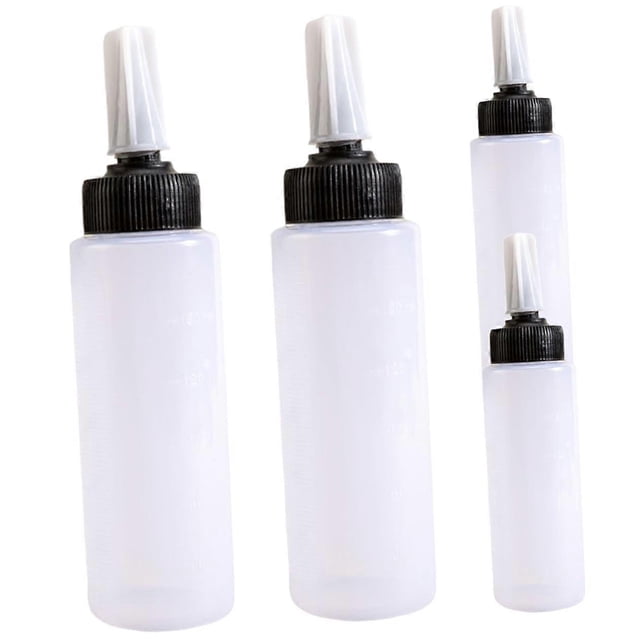 Hair Dye Applicator Bottle Set, Reusable Plastic Squeeze Bottles for Precise Salon Hair Coloring