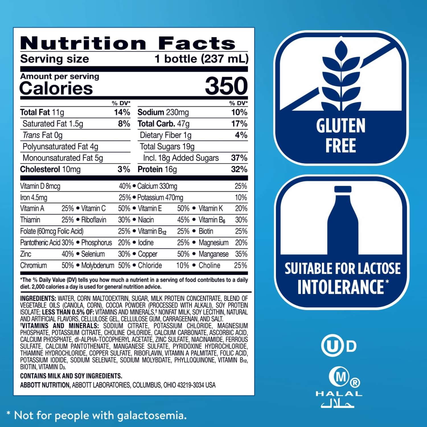 Ensure Plus Meal Replacement Nutrition Shake, Dark Chocolate, 16g Protein, 8 fl oz - 6 Pack
