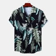 thumbnail image 3 of JLFKNG Summer Shirts For Men Fashion Hawaiian Printed Shirts With Pocket Ice Silk Buckle Lapel Short Sleeve Shirt Tops Breathable Suitable For Outdoor Sports, 3 of 6