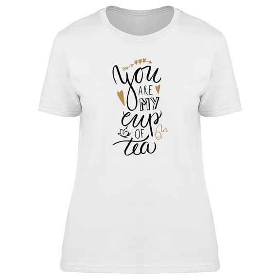 Cute Cup Of Tea Graphic T-Shirt Women -Image by Shutterstock, Female Large