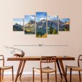thumbnail image 3 of Elephant Stock Dolomites Mountain Range Wall Art - Horizontal Multi Panel Canvas - 5 Pieceliving Room Wall Decor - Photography Nature Multi Panel - Blue And Yellow Decor - 92" x 42", 3 of 8