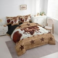 thumbnail image 3 of Homewish Galloping Horse 7 Pieces Bedding Comforter Set For Teens Boys Girls,Animal Cow Print Full Bedding Set Lightweight,Western Farmhouse Texas Stars Fitted Sheet Flat Sheet,Breathable Home Decor, 3 of 8