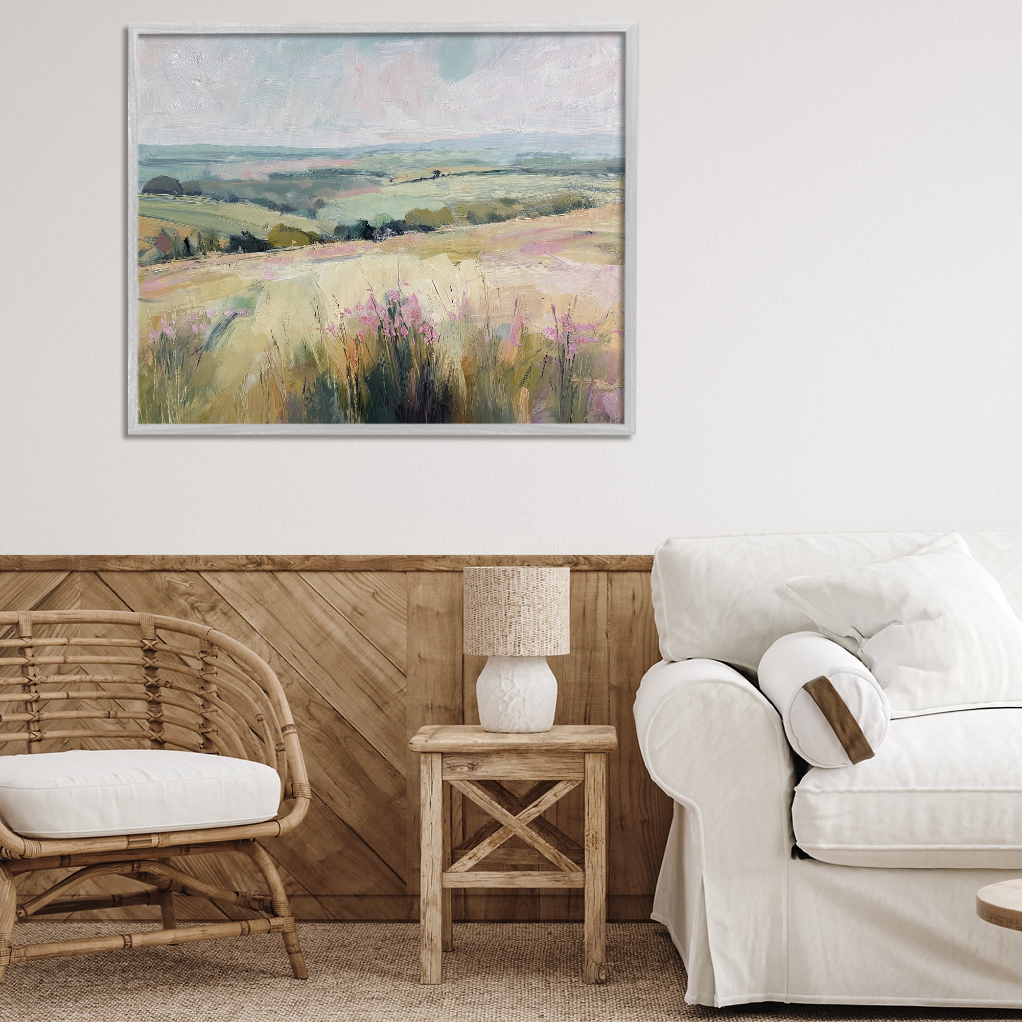 Stupell Industries Summer Meadow Viewpoint Gray Framed Giclee Art, design by Svetlana Aleynikova