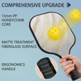thumbnail image 2 of Pickleball Paddles Set Of 2, Fiberglass Surface, Turquoise Marble Pattern, 4 Balls & Bag, 2 of 5