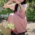 thumbnail image 5 of Cute Sweet Women's Summer Dress with Puff Sleeves, Stylish Two-Piece Look, Perfect for Daily Wear, School, or Travel, 5 of 8