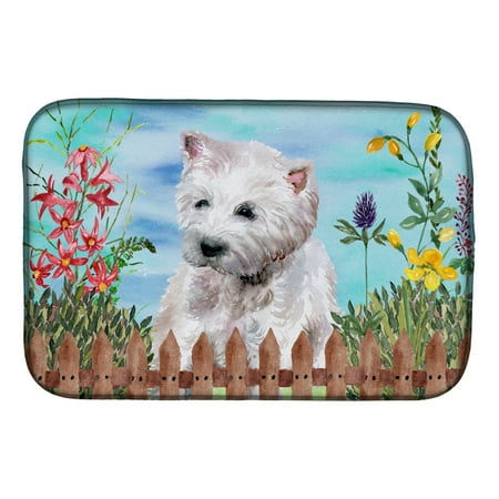 

Carolines Treasures CK1263DDM Westie Spring Dish Drying Mat 14 x 21 multicolor