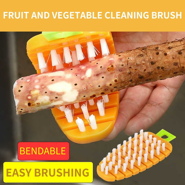 3Pack Vegetable Brush Potato Scrubber Brush Vegetable Brush Scrubber for Food Flexible Bristles Kitchen Brush for Fruits, Potatoes, Carrots Kitchen