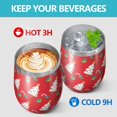 thumbnail image 4 of Christmas 12oz Stainless Steel Insulated Wine Tumbler with Lid and Straw – Double Wall Vacuum Mug for Hot & Cold Drinks, 304 Steel Interior, Sweat-Free Design, 4 of 5