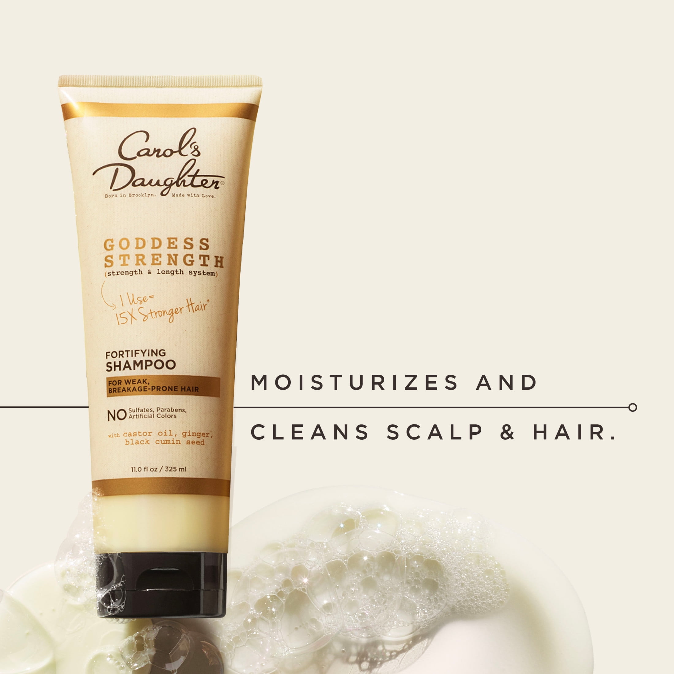 (2 pack) Carol's Daughter Goddess Strength Adult Sulfate Free Moisturizing Shampoo with Castor Oil, 11 fl oz