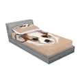 thumbnail image 2 of Ambesonne Animal Fitted Sheet & Pillow Sham Set, Little Furry Friend, Twin, Pale Caramel Warm Taupe, 2 of 2