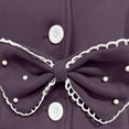 thumbnail image 6 of Viikei Women Coats Clearance Women's Long Sleeve Woolen Jacket Bow Cape Set Outwear Plush Stitching Coat, 6 of 7