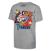 Youth Mitchell & Ness Heather Gray Oklahoma City Thunder Hardwood Classics Play by Play T-Shirt