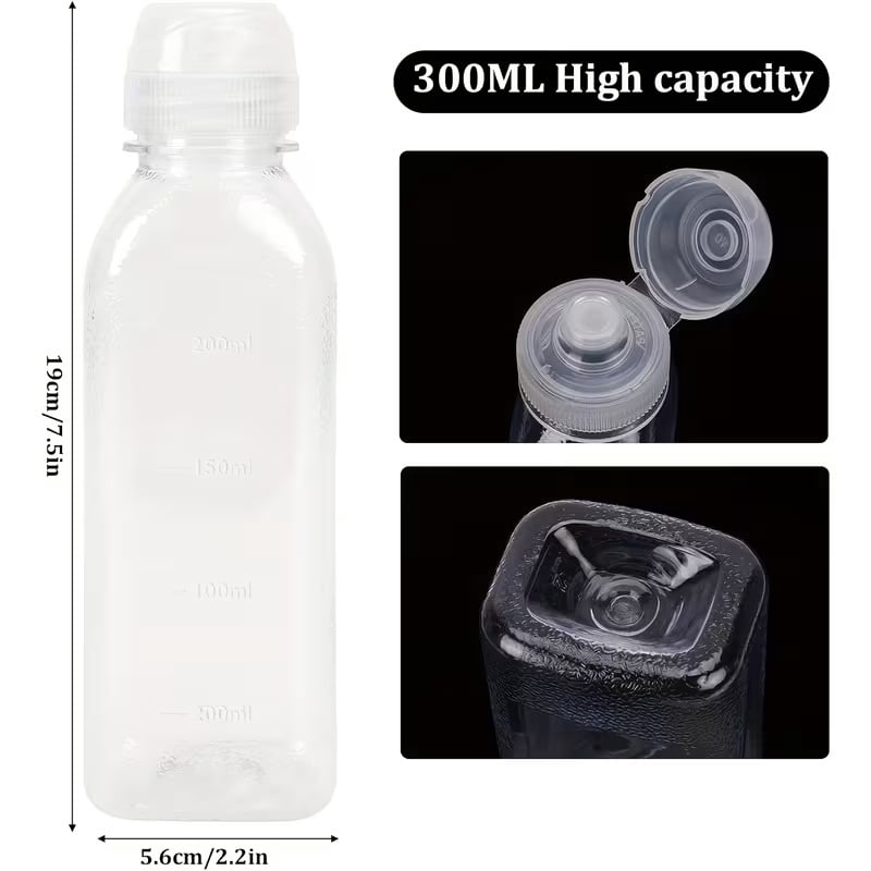 5-Pack 10 oz Clear Squeeze Bottles - Leak-Proof Kitchen Condiment Dispensing Bottles for Oils, Sauces, and Syrups